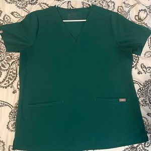 Figs Hunter Green Casma Three Pocket Top